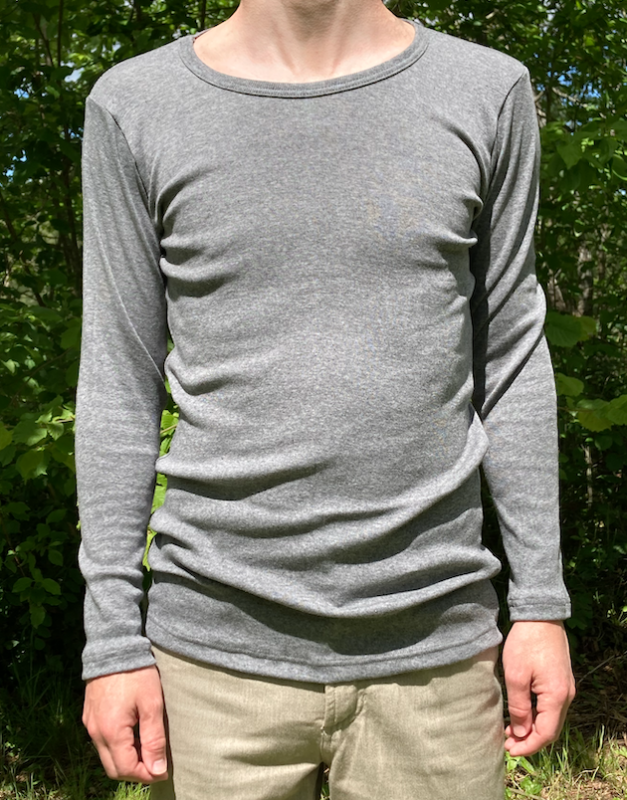 Langarm Shirt,  Baumwolle-Cashmere, Herren, grau